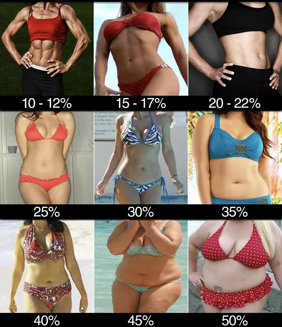 女性体脂率对照图